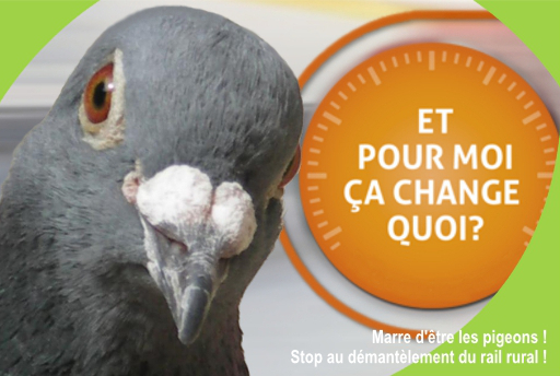 Marre d’être les pigeons ! Stop au démantèlement du rail rural